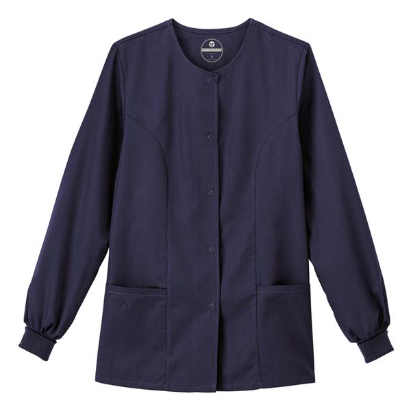 White Swan Uniform. Jacket Warm-Up Poly/Ctn W Nvy 4Xl 28" 2Pckt Ea - 14740-0144XL