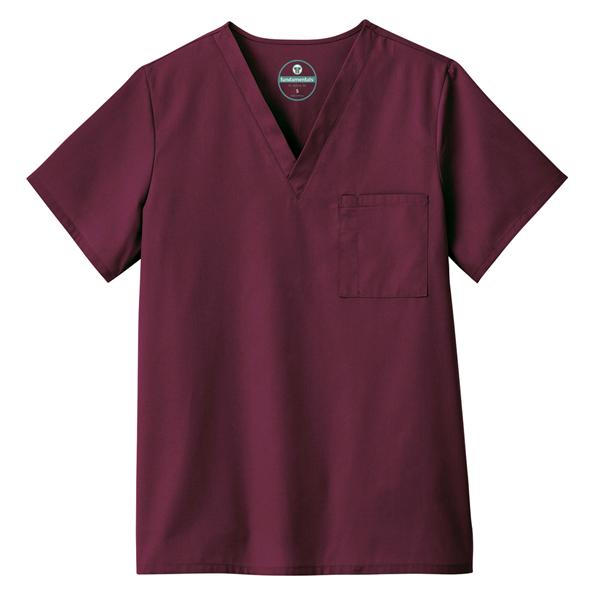 White Swan Uniform. Shirt Scrub Unisex X-Small Wine Ea - 14900-038-XS