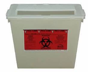 Bemis Sentinel - Sharps Container 8-5/8 H X 11-5/8 L X 7-3/4 W Inch 2 Gallon Translucent Base / Translucent Lid Horizontal Entry Flap Lid - 102 020