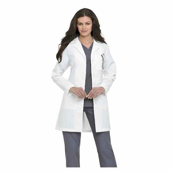 Landau Uniforms Lab Coat Protective 65% Polyester / 35% Cotton Poplin Womens Size 12 38 In Ea - 3155WWY