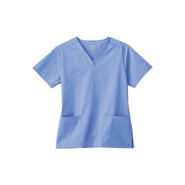 White Swan Uniform. Shirt Scrub Fundamentals Womens Small Steel Blue Ea - 14700-046-S