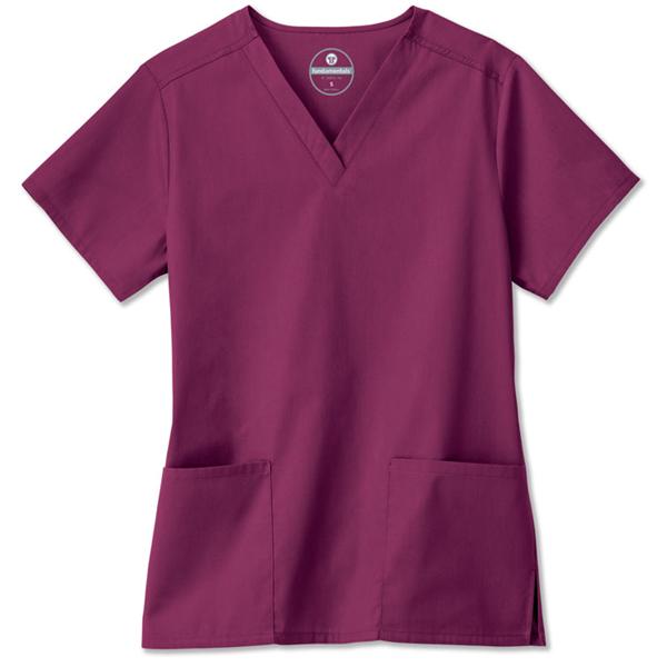 White Swan Uniform. Shirt Scrub Fundamentals Womens Large Wine Ea - 14700-038-L
