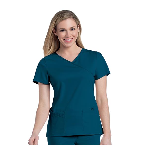 Landau Uniforms Shirt Scrub 9577 X-Small Caribbean Blue Ea - 9577-CBAH-XS