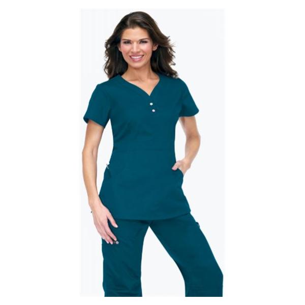 koi Design Scrub Top Justine Womens Small Caribbean Blue Ea - 175-038-S