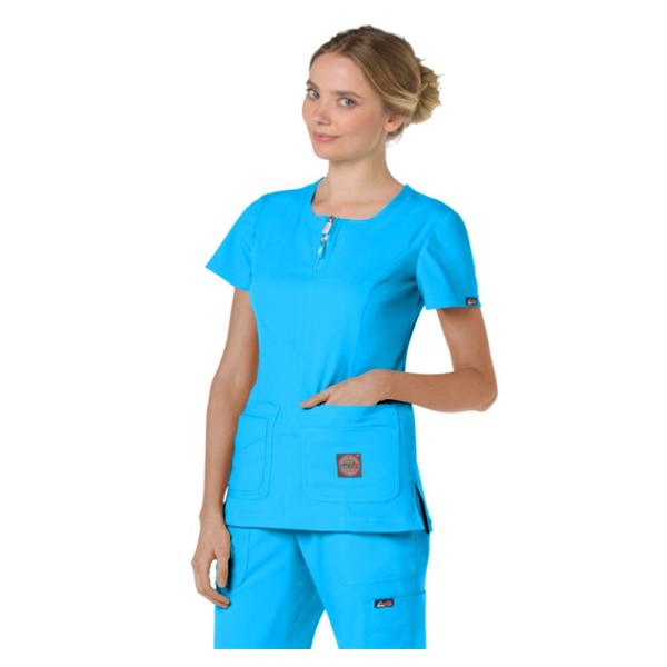 koi Design Scrub Top Serenity Womens Medium Electric Blue Ea - 317-065-M