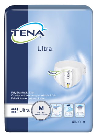 Essity HMS North America Inc TENA Ultra Adult Incontinent Brief Tab Closure Medium Disposable Heavy Absorbency - 67200