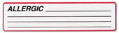 Carstens Carstens Pre-Printed Label Allergy Alert Allergic / Lines Red / White 1-3/8 X 5-3/8 Inch - 1646-01