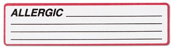 Carstens Carstens Pre-Printed Label Allergy Alert Allergic / Lines Red / White 1-3/8 X 5-3/8 Inch - 1646-01