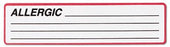 Carstens - Pre-Printed Label Allergy Alert Red / White Plastic Allergic / Lines Black Alert Label 1-3/8 X 5-3/8 Inch - 1646-01