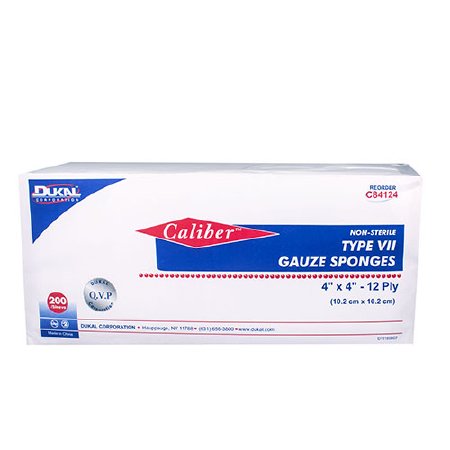 Caliber - USP Type VII Gauze Sponge Cotton 12-Ply 4 X 4 Inch Square NonSterile - C84124