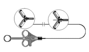 Avanos Medical Sales LLC HALYARD* Biopsy Forceps Halyard* 240 cm Coated Stainless Steel Sterile NonLocking Three Ring Handle Straight 2.3 mm Oval Cups - 60103