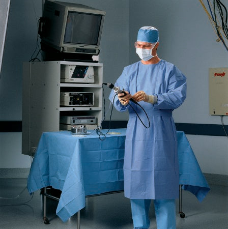 O&M Halyard Inc Protective Procedure Gown X-Large Unisex NonSterile Blue - 69028