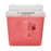 SharpStar In-Room - Sharps Container 12-1/2 H X 5-1/2 D X 10-3/4 W Inch 1.25 Gallon Translucent Red Base / Translucent Lid Horizontal Entry Counter Balanced Door Lid - 8507SA