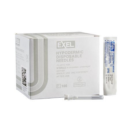 ExelInt - Hypodermic Needle EXELInt NonSafety 27 Gauge 1-1/4 Inch Length Regular Wall - 26427