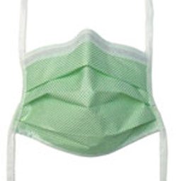 Fog Shield - Surgical Mask Anti-fog Tape Pleated Tie Closure One Size Fits Most Green NonSterile Not Rated Adult - 65-3322
