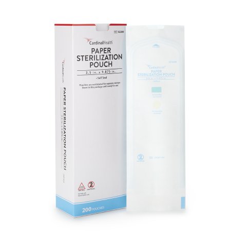 Cardinal - Sterilization Pouch Ethylene Oxide (EO) Gas / Steam 3-1/2 X 9 Inch Transparent / White Self Seal Paper / Film - 92309