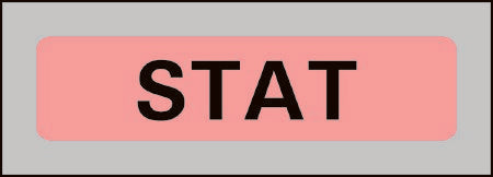 Timemed - Pre-Printed Label Advisory Label Red / Gray Plastic STAT Black Alert Label 1-1/2 X 3/8 Inch - STSP-2406