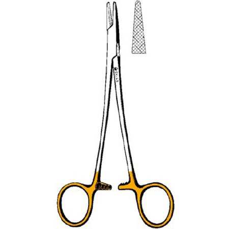Sklar Sklar TC Needle Holder 6 Inch Straight Serrated Tip Finger Ring Handle - 21-8075