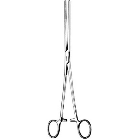 Sklar - Dressing Forceps Bozeman 10-1/2 Inch Length Surgical Grade Stainless Steel NonSterile Ratchet Lock Finger Ring Handle Straight - 90-7610