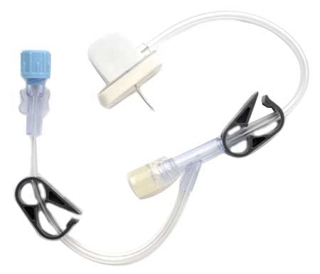 Gripper - Huber Infusion Set 19 Gauge 1-1/4 Inch 8 Inch Tubing Needless Y-site - 21-2957-24