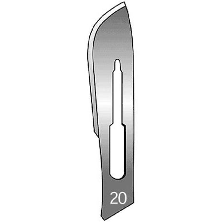 Sklar - Surgical Blade Stainless Steel No. 20 Sterile Disposable Individually Wrapped - 06-3104