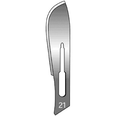 Sklar - Surgical Blade Stainless Steel No. 21 Sterile Disposable Individually Wrapped - 06-3105