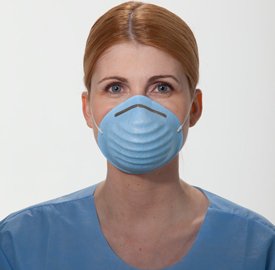O&M Halyard Inc Surgical Mask Cone Elastic Strap One Size Fits Most Blue - 152
