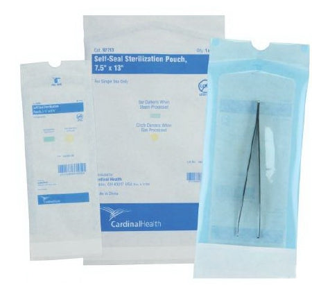 Cardinal Cardinal Health Low Temperature Sterilization Pouch Ethylene Oxide (EO) Gas Sterilization 8 X 12 Inch Transparent Blue / White Self Seal Tyvek Material - 32812
