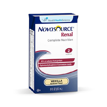 Nestle Healthcare Nutrition Novasource Renal Oral Supplement / Tube Feeding Formula Vanilla Flavor 8 oz. Carton Ready to Use - 35110000