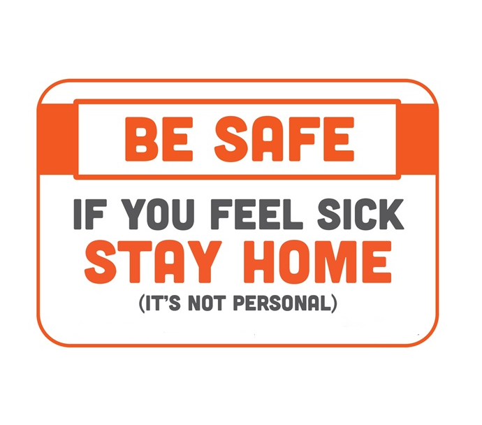 BeSafe Messaging Commercial Wall Decals - Orange & White, 6" x 9", Pack of 3