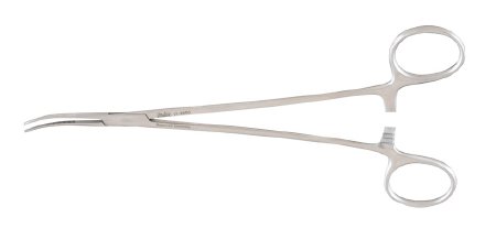 Integra Lifesciences - Forceps Jacobson 7 Inch Length Surgical Grade Stainless Steel NonSterile Ratchet Lock Finger Ring Handle Curved Serrated Tip - 17-2603