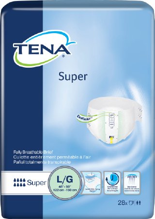Essity HMS North America Inc TENA Super Adult Incontinent Brief Tab Closure Large Disposable Heavy Absorbency - 67501