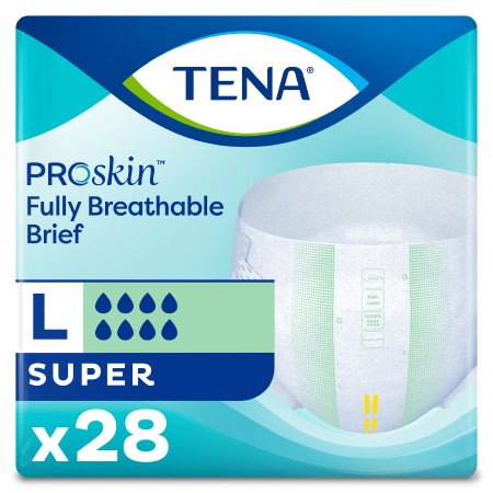 TENA ProSkin Super - Unisex Adult Incontinence Brief Large Disposable Heavy Absorbency - 67501