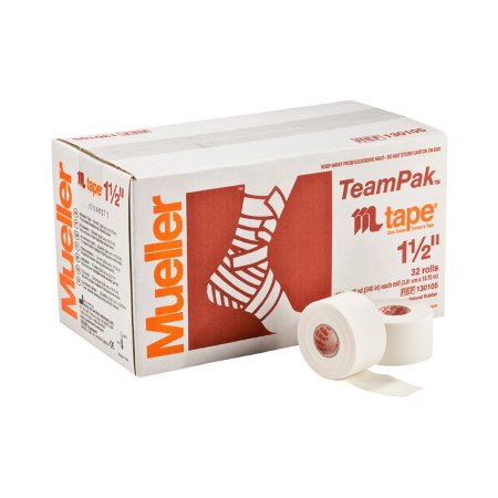 Mueller Mtape - Athletic Tape Easy Tear Cotton / Zinc Oxide 1-1/2 Inch X 15 Yard White NonSterile - 130105