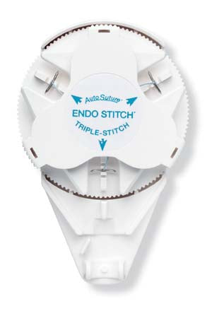 Covidien ENDO STITCH with Surgidac Triple-Stitch Loading Unit ES-9 Needle Nonabsorbable Braided Polyester Green Size 2-0 - 170044
