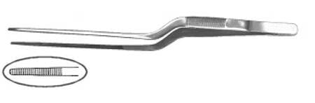 Centurion - Ear Forceps Jansen 6-1/2 Inch Length Floor Grade Stainless Steel Sterile NonLocking Bayonet Handle Straight Serrated Tips - 66490