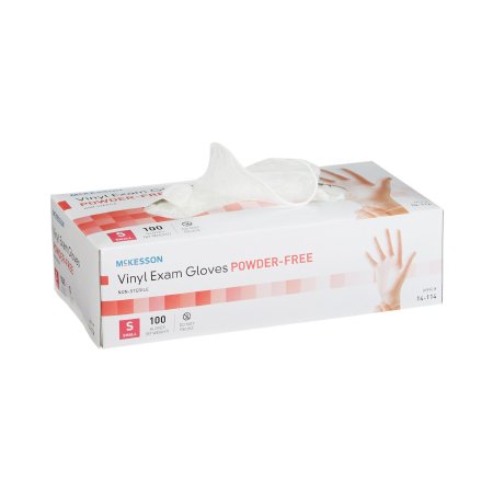 McKesson - Exam Glove Small NonSterile Vinyl Standard Cuff Length Smooth Clear Not Chemo Approved - 14-114
