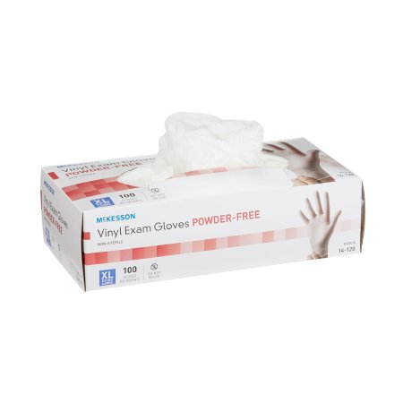 McKesson - Exam Glove X-Large NonSterile Vinyl Standard Cuff Length Smooth Clear Not Chemo Approved - 14-120