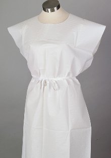 Tidi - Patient Exam Gown TIDI Medium White Disposable - 910420