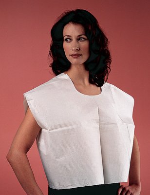Tidi Products Tidi Exam Cape White One Size Fits Most Front / Back Opening Without Closure Unisex - 910315