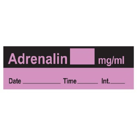 Precision Dynamics Pre-Printed Label Anesthesia Label Adrenalin mg/ml/Date___Time___Int.___ Violet 1/2 X 1-1/2 Inch - AN-31