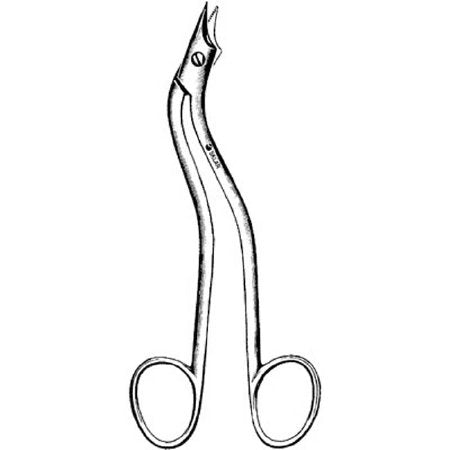 Sklar - Suture Scissors Heath 6-1/4 Inch Length OR Grade Stainless Steel NonSterile Finger Ring Handle Curved Sharp Tip / Sharp Tip - 24-1962