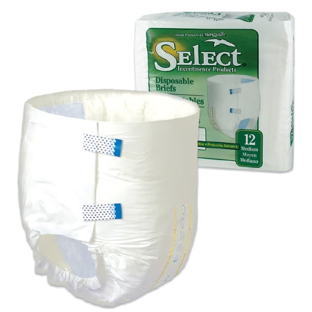 Principle Business Enterprises Select Adult Incontinent Brief Tab Closure Medium Disposable Heavy Absorbency - 2624