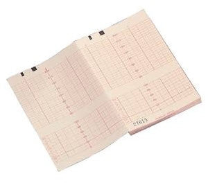 Philips - Fetal Diagnostic Monitor Recording Paper Thermal Paper 150 mm X 100 mm Z-Fold Orange Grid - Philips Healthcare - 989803105491