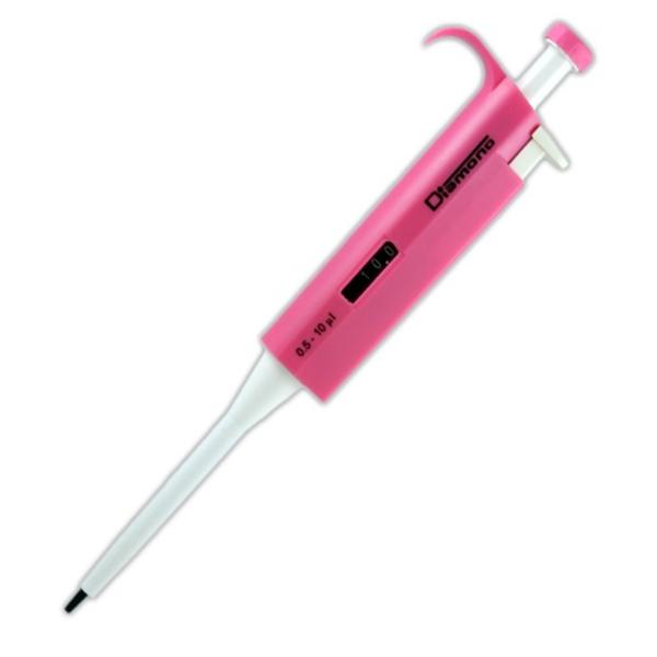 Globe Scientific Diamond Adjustable Volume Pipettor 0.5-10Ul Graduated Pink Ea - 3301-10