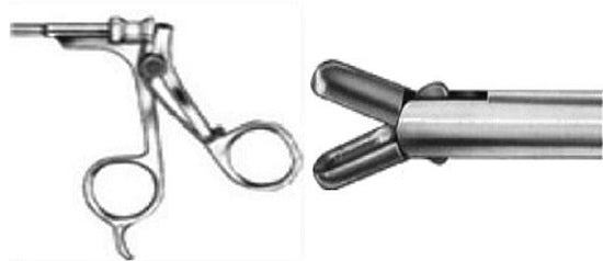 Spring Handle - Double-Action Spoon Forceps