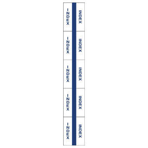 Tabbies Alphabetical Exhibit Index Tabs "INDEX", Blue Color Edge - 1" in, 5 packs per Box - 58015