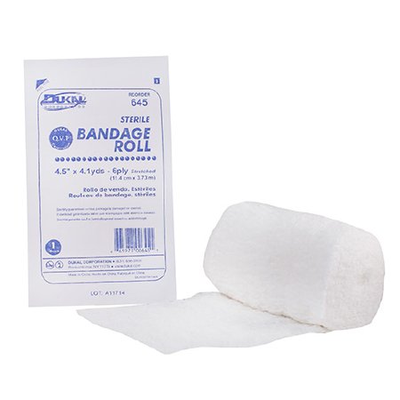 Dukal Dukal Fluff Bandage Roll Cotton 6-Ply 4-1/2 Inch X 4-1/10 Yard Roll Shape Sterile - 645