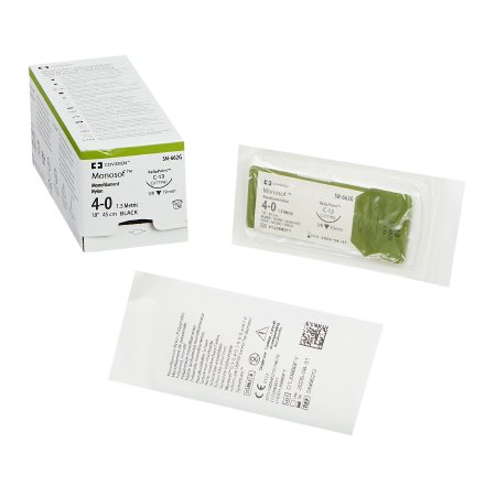 Monosof~Dermalon - Suture with Needle Nonabsorbable Uncoated Black Suture Monofilament Nylon Size 4 - 0 18 Inch Suture 1-Needle 19 mm Length 3/8 Circle Reverse Cutting Needle - SN-662G
