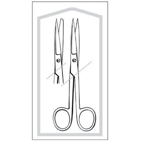 Sklar Econo Operating Scissors 5-1/2 Inch Length Floor Grade Stainless Steel Sterile Finger Ring Handle Straight Sharp/Blunt - 96-2521